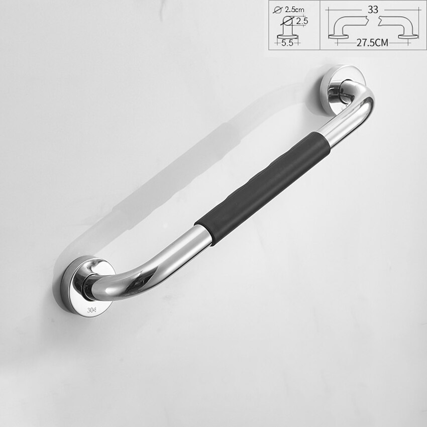33cm/ 43cm Shower Grab Bar, Stainless Steel Bathroom Grab Bar with Rubber Cover, Shower Bath Handle, Grab Bars for Bathroom: 33cm