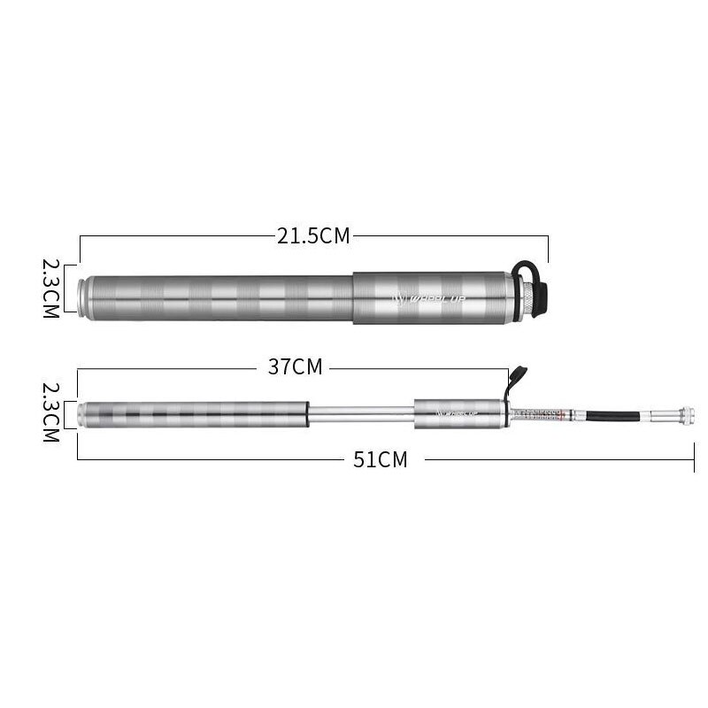 WHEEL UP Bicycle Mini Hand Pump with Gauge Aluminum Alloy Tire Inflator Bike Performance Tyre Pump Portable Cycling Air Pump H67
