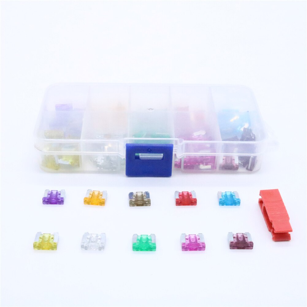 100Pcs/lot Fuse Box Auto Micro Fuse 7 Values Blade Mixed 5A 7.5A 10A 15A 20A 25A 30A Car Fuse Kit Assortment with Fuse Puller