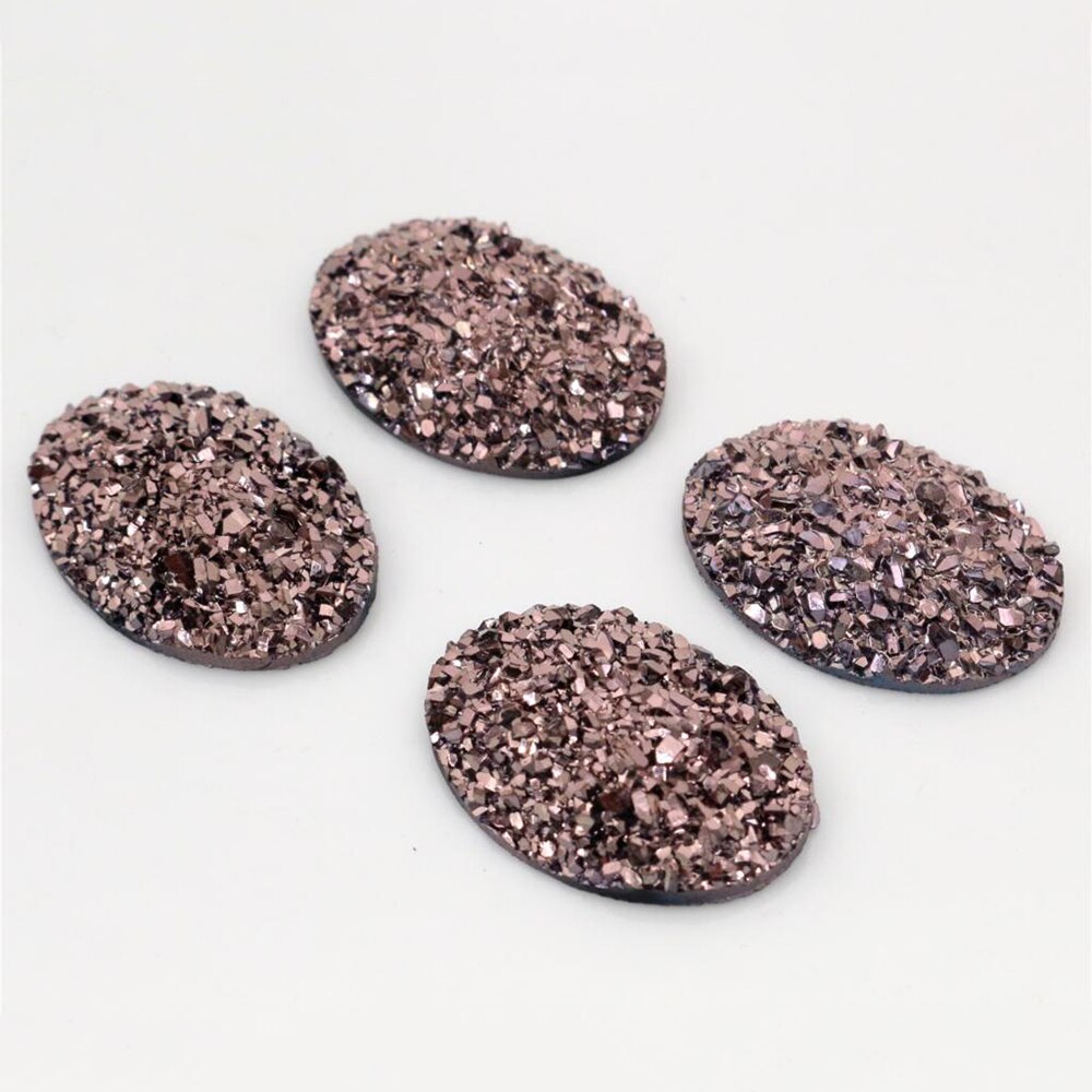 Di nuovo Modo 10pcs 18x25mm Colori Misti minerale Naturale di Stile Piatto Cabochon Resina Della parte posteriore Per Il Braccialetto Orecchini accessori: T3-20