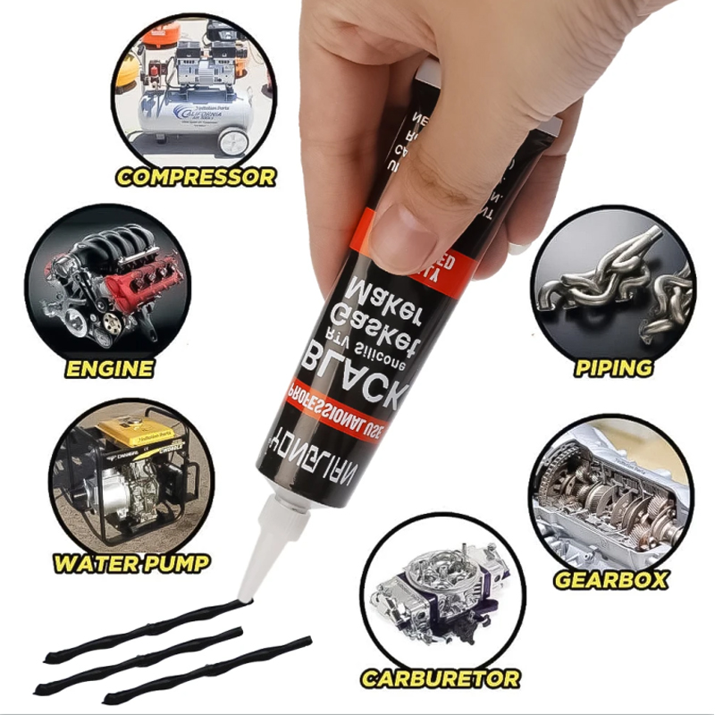 Auto Zwarte Kit Siliconenrubber Waterdichte Hoge Temperatuur Resistente Auto Pakking Kit Voor Auto Motorfiets Motor Afdichting