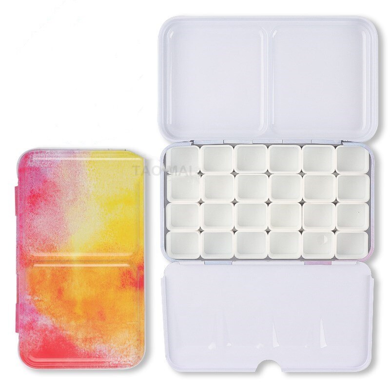 Portable Watercolor Paint Metal Empty Box Palette With 24 Grids Watercolor Paint Storage Tools Painting Art Supplies: Color 6 as picture