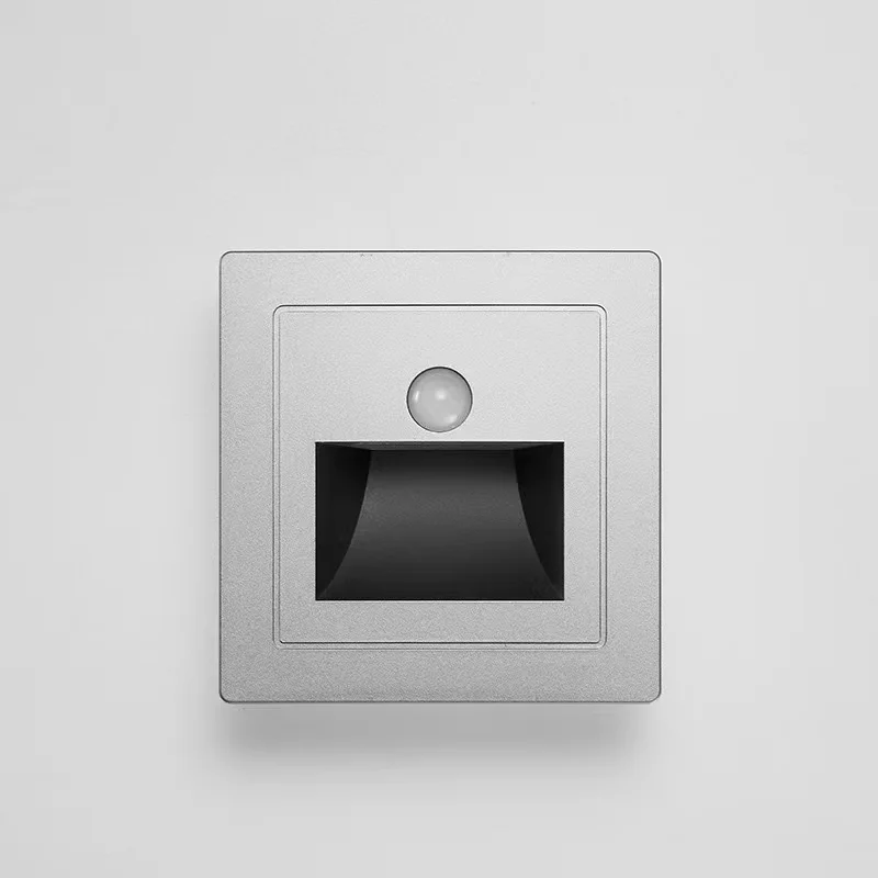 Capteur de mouvement infrarouge veilleuse intérieure extérieure escalier étape applique murale 3W encastré LED étape lumière escalier chambre décoration: 0-5W / green