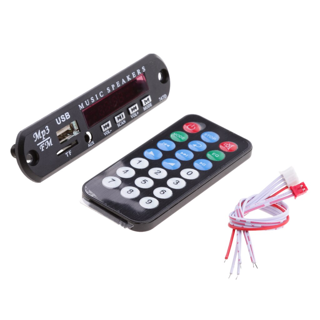 12V MP3 WMA Decoder Plate Audio Module USB TF with Digital Display