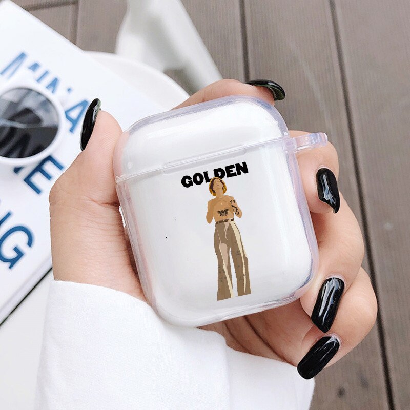Harry Styles-złote, miękkie, przezroczyste etui na słuchawki do Airpods 1 2 One Direction bezprzewodowa osłona na słuchawki Bluetooth Coque: 9