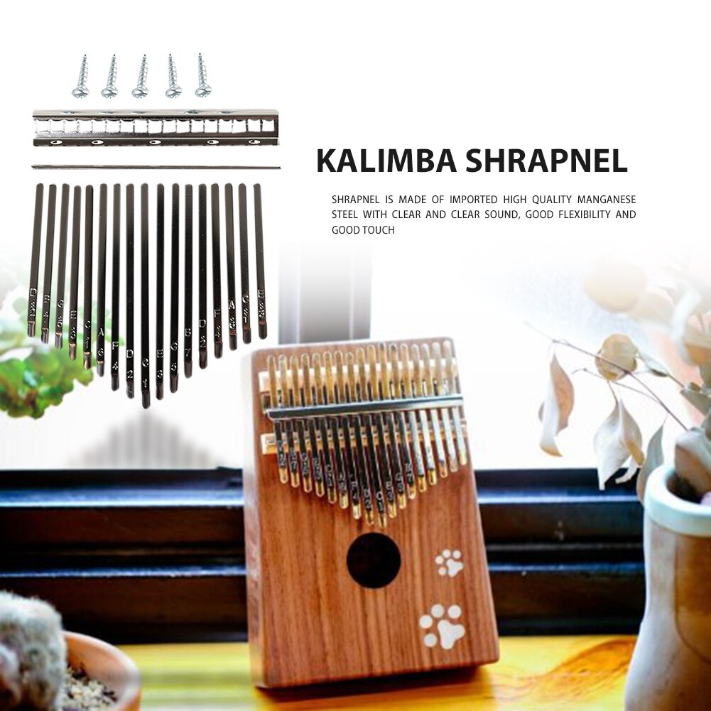 17 tangenter kalimba diy-set pianotangenter bro sovhäfta granatsplitter bokstäver tangentbord musikinstrument reservdelar
