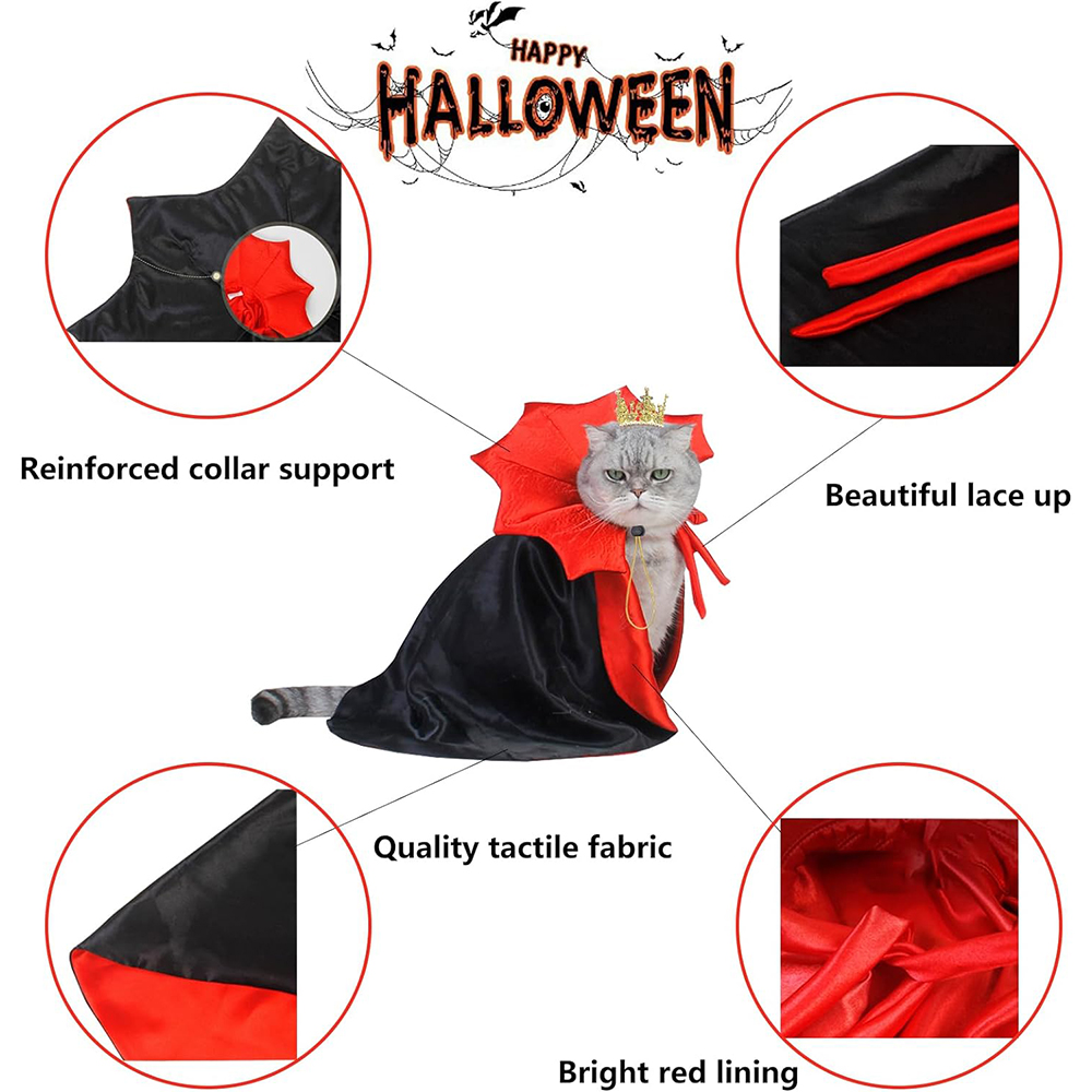 Halloween Huisdier Cosplay Vampier Kostuums Voor Kleine Katten Honden Cape Kitten Puppy Jurk Kawaii Kleding Foto Rekwisieten Cadeau
