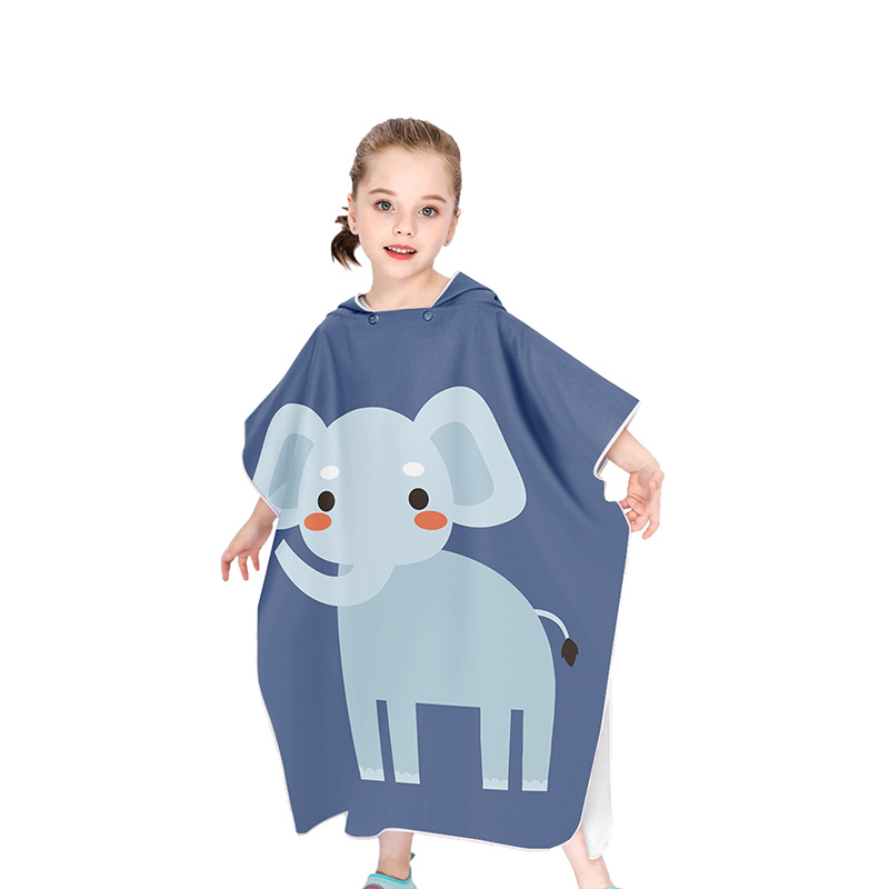 Cartoon Gedrukt Microfiber Surf Wetsuit Veranderende Met Kap Handdoek Poncho Robe Hooded Licht Gewicht Kids Strand Zwemmen Gewaad Handdoek: 13F