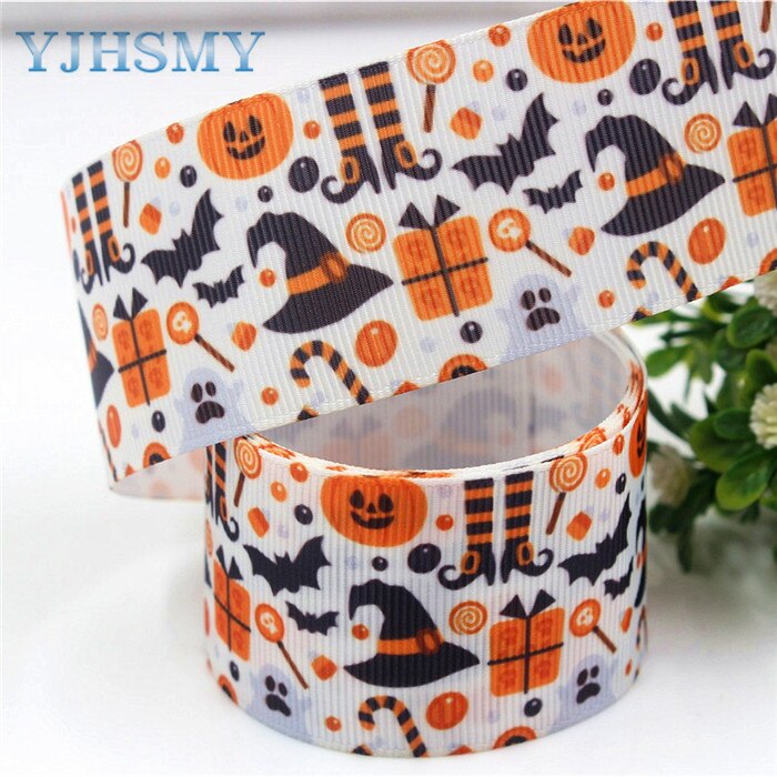 Yjhsmy c -17817-670,38 mm 5 yards halloween termisk transfer trykt grosgrain bånd,tøj tilbehør gør-det-selv pakke materiale: C -17817-672