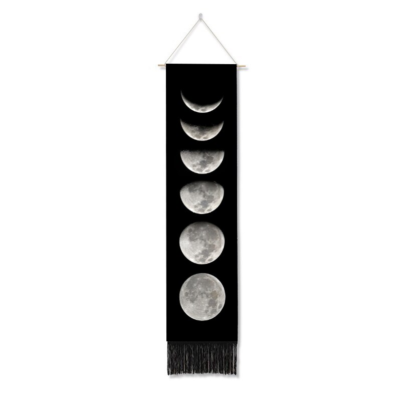 Moon Phase Tapestry Wall Hanging Flowers Moon Black and White Wall Art Tapestries for Bedroom Living Room Drom Home Decoration: GTXK64