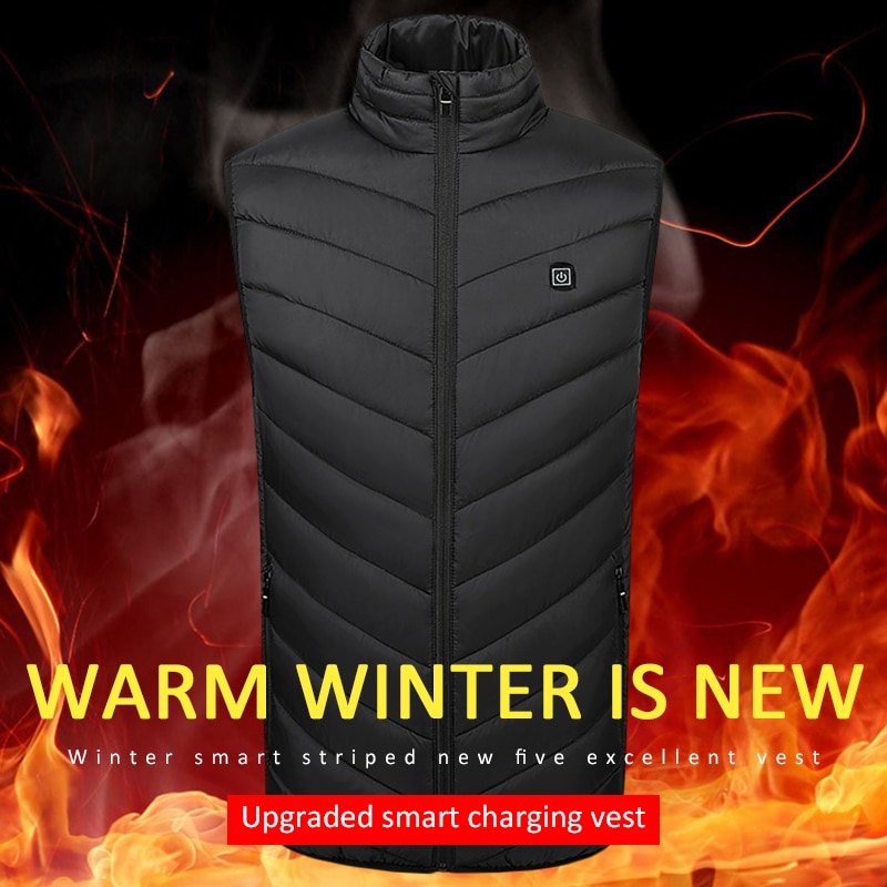 Heated Motorcycle Vest Jacket Warm Winter Motocross Electric USB Jacket Men Women Heating Coat Washable Thermal 9 Heating Zones
