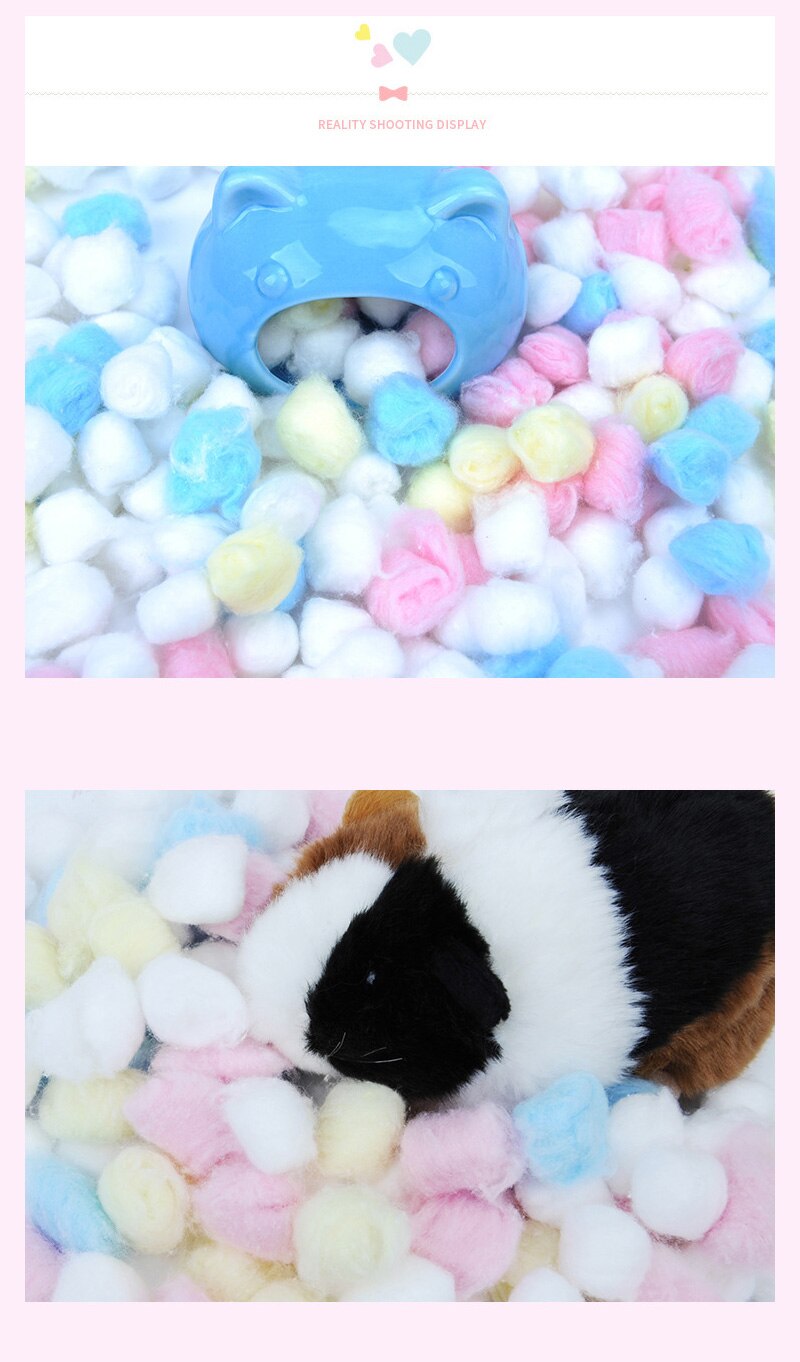 100Pcs Hamster Katoen Ballen Winter Warm Hamster Nestelen Materiaal Kleurrijke Leuke Mini Ballen Kleine Producten Huisdier Kooi Accessoires