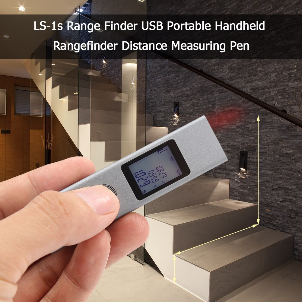 LS-1s Range Finder USB Portable Handheld Rangefinder Distance Measuring Pen