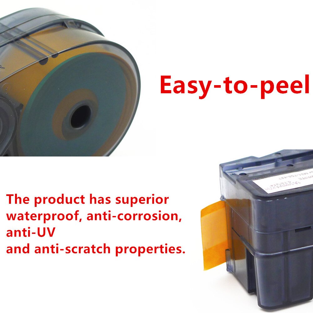 5Pack bmp21 M21 750 427 Vinyl maker Label Ribbon Labels Cartridge Black On White For Brady BMP21-PLUS,BMP21-LAB Printer