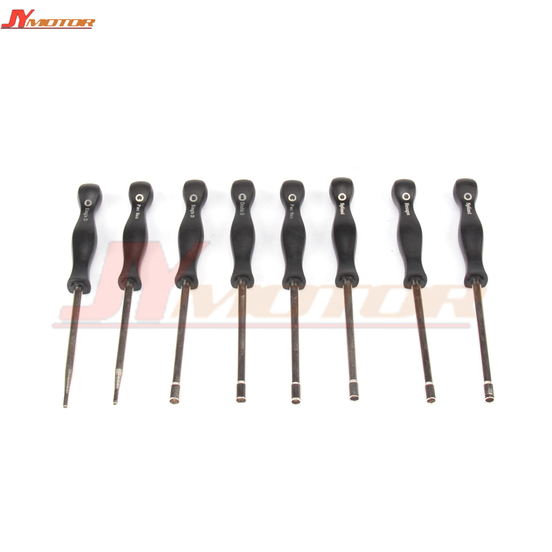 Verktøy for justering av forgasser pac man / small pac man / single d / small single d / double d / hexagon /7 teeth  /21 teeth splined screwdriver