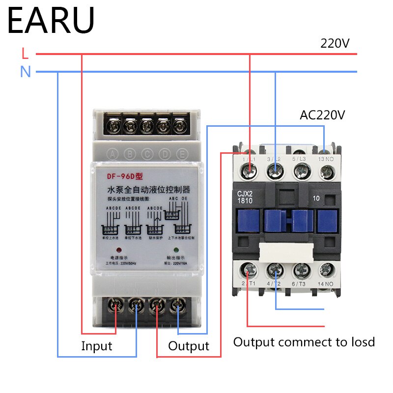 DF-96D D Automatische Water Level Controller Schakelaar 220V Tank Vloeistofniveau Detectie Sensor Porbe Waterpomp Controller Controle