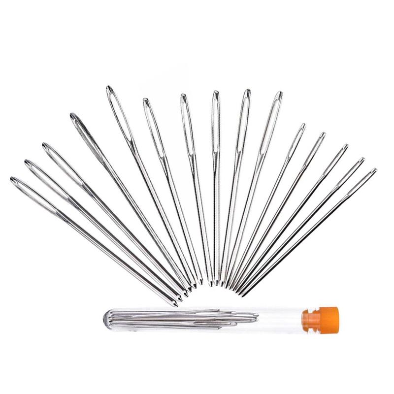 Knitting Needles Large Eye Blunt Sewing Needles Cross Stitch Knitting Needle Leather Embroidery Thread Needle Sewing Accessories: 15pcs