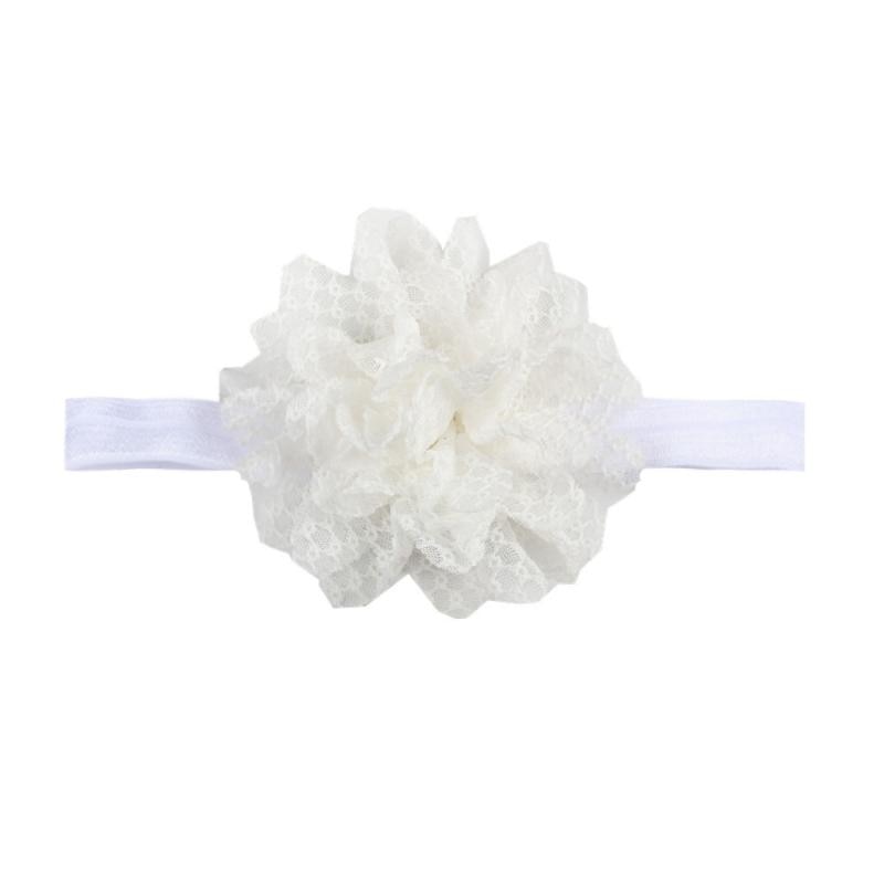 1Pc Baby Peuter Jongen Meisje Leuke Bloem Hoofdband Hoge Elastische Kant Haarband Effen Kleur Kids Hoofddeksels Haar Accessoires