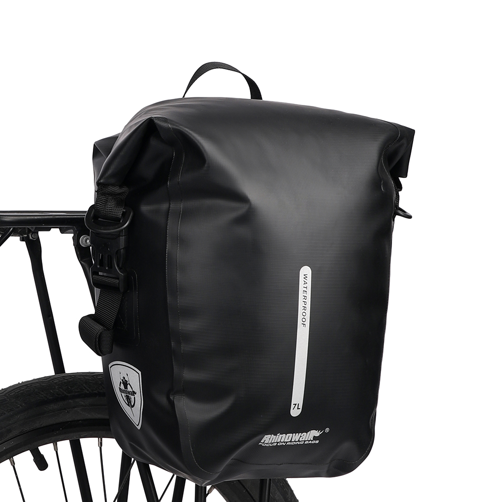 Rhinowalk Bicycle Bag Waterproof 7L Bike Bag Bike Panniers Multifunctional Rear Rack Pannier Bag Cycling Bike Accessories: 7L-Black