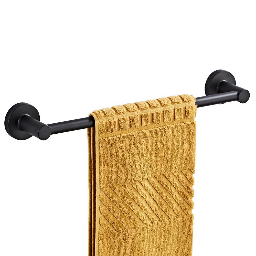 Juego de accesorios de baño ELLEN, soporte de papel higiénico negro, soporte para toalla, gancho para bata, anillo de TiweL, accesorios de baño ELF2300