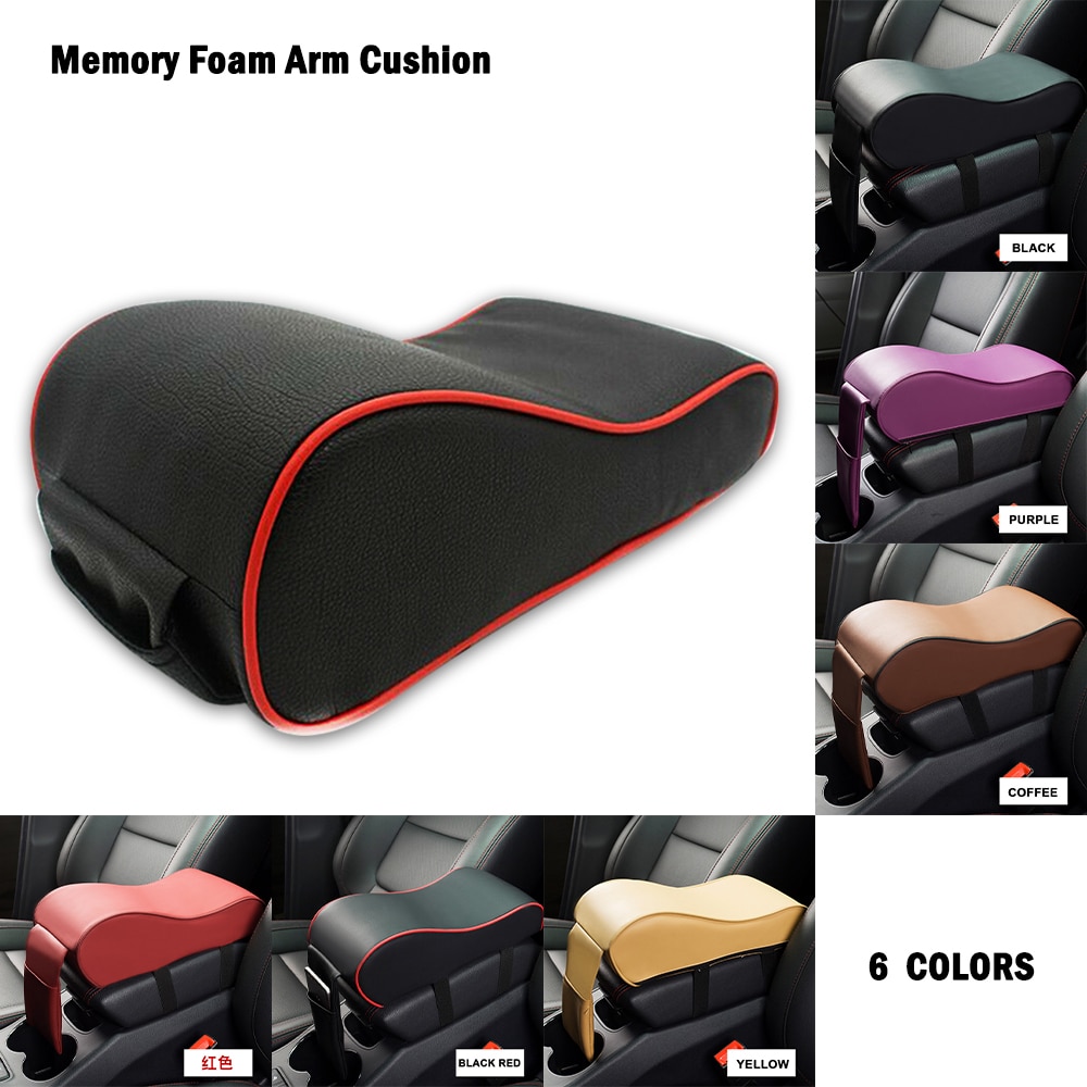 Auto Centrale Armsteun Lederen Pad Zwarte Auto Center Arm Rest Zetel Doos Mat Kussen Kussensloop Voertuig Beschermende Styling