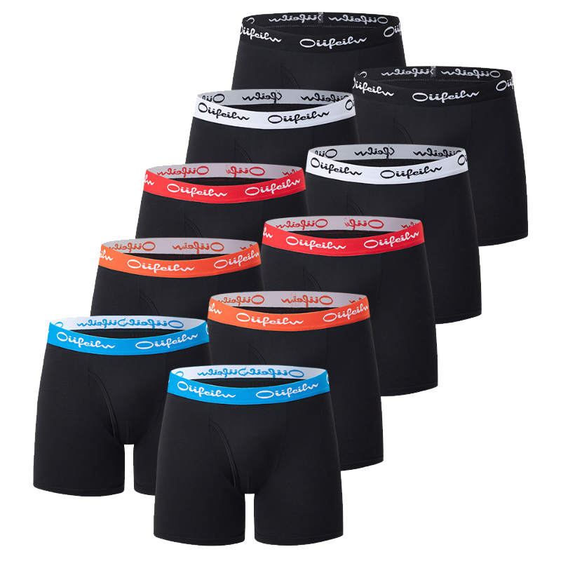 5/10 pçs masculino longo pai-filho roupa interior multi-tamanho adolescentes para adultos lazer esportes boyshort coringa cintura elástica shorts