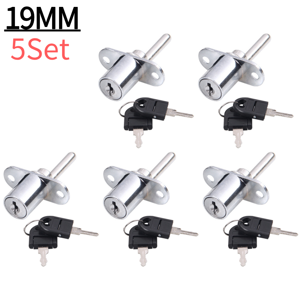 16/19mm Cam Cylinder Triple Lock Zinc Alloy Desk Cabinet Drawer Front Lock With Keys Office Desk Drawer Locks Furniture Hardware