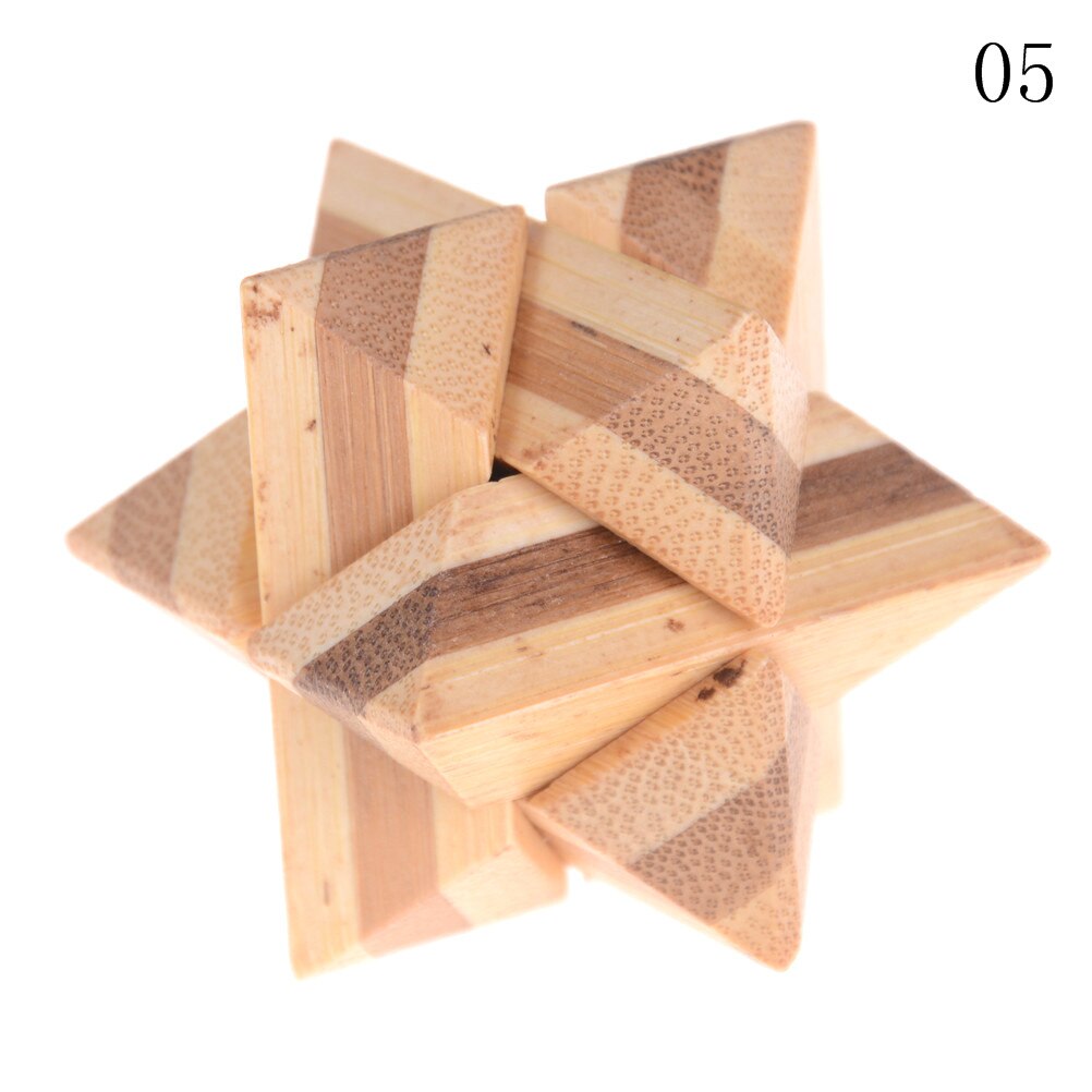 10Styles Kong Ming Luban Lock Adult Intellectual Brain Tease Game Puzzle Kids Children 3D Handmade Wooden Toy: A5