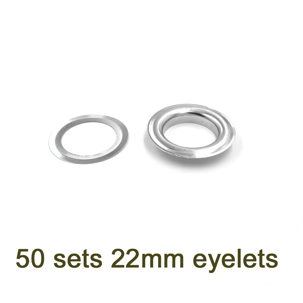 ( 50 kpl/erä )22mm sisähalkaisija metallinen teltta köyden reikä vaatteet ja asusteet maissisilmukat rengas niitti napsahtaa vajaan kangas tuuletusaukko: 50 sarjaa