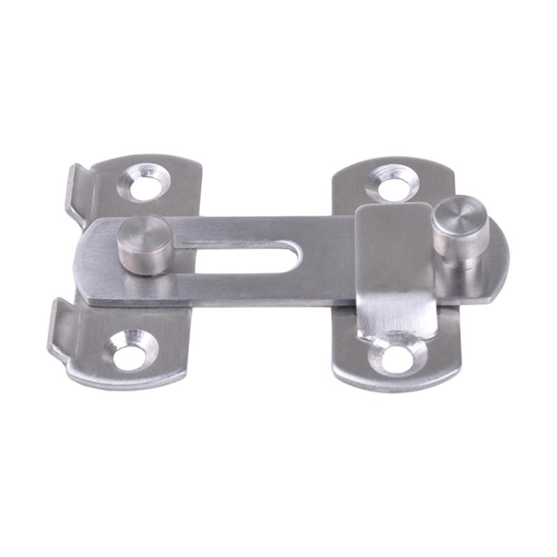 4 Inch Door Latch Stainless Steel Door Latch Brushed Texture Bolt Insurance Bolt Door Buckle Small Pet Cage Door Lock (Silver)