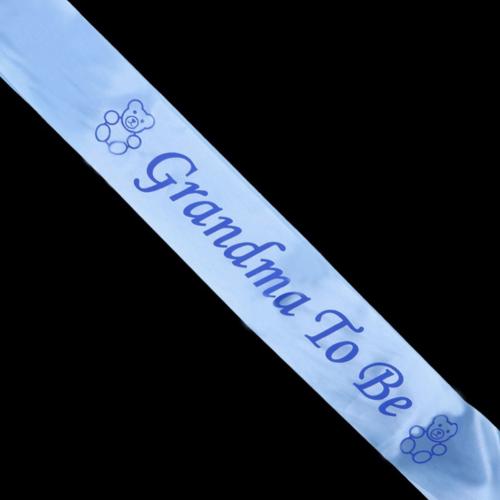 Baby Shower Sash Party Decoration Mom To Be/Grandma/Auntie/Nanny/Big Sister Sash Satin With Glitter Baby Shower Party Supplies: Blue Grandma To Be