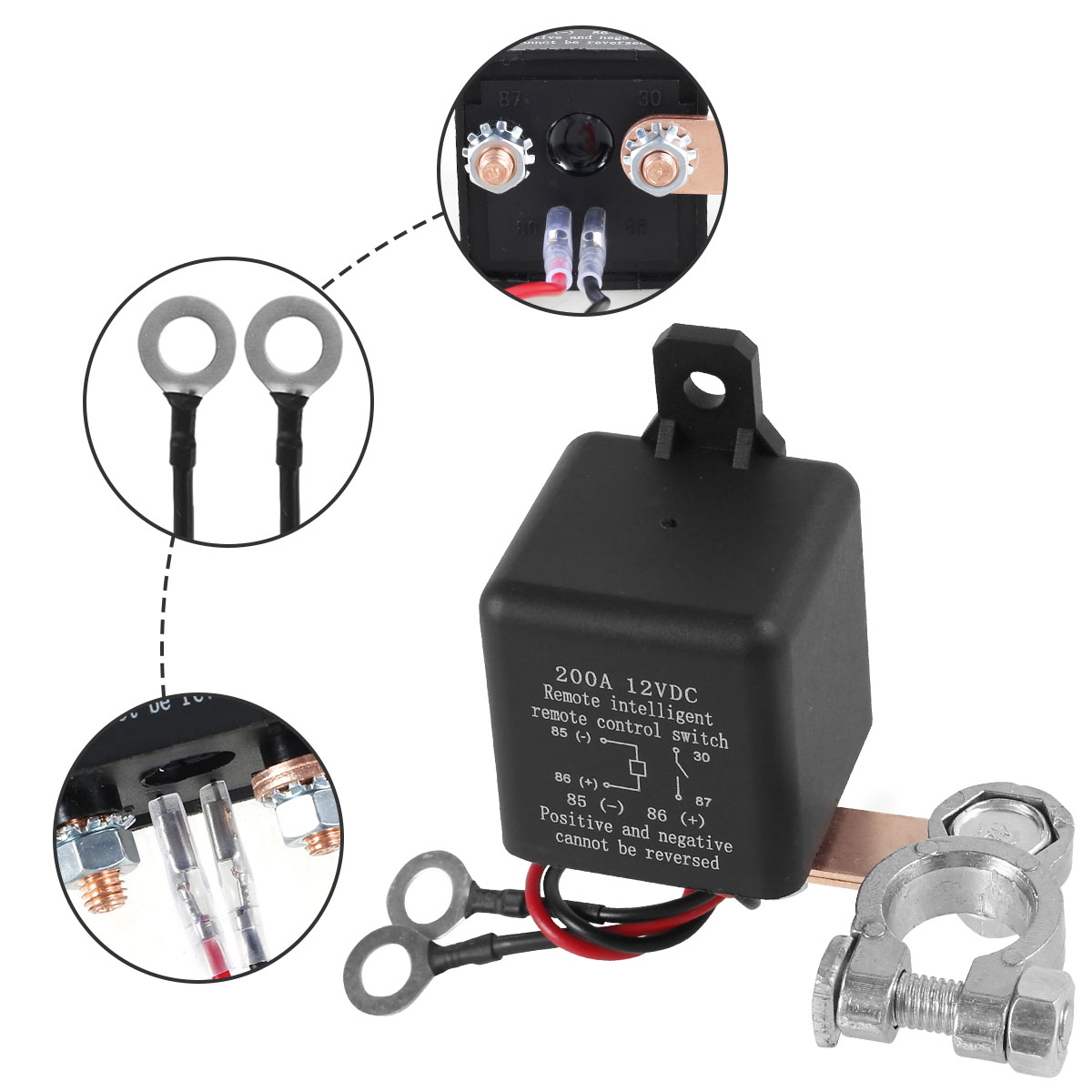 Relé de interruptor de batería de 12V, Control remoto, desconexión de batería, interruptor aislador de corte, interruptor de apagado de batería antirrobo para coche y barco