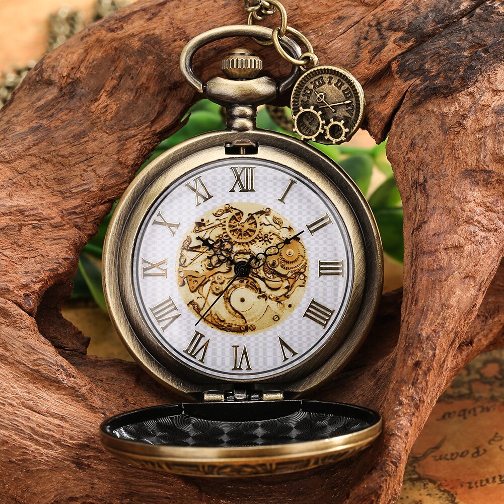 TREEWETO Antiek mechanisch zakhorloge Lucky Dragon Hollow