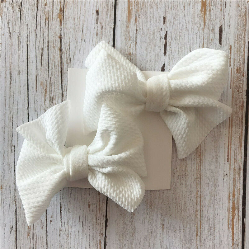 2Pcs Infant Kids Baby Girls Hair Bow Clips Headwear Ribbon Bowknot Barrettes: A
