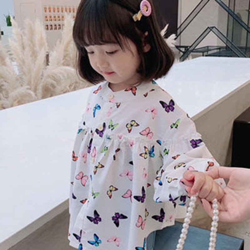 Herfst Meisjes Lange Mouwen Koreaanse Blouses Kids Katoen Blouses