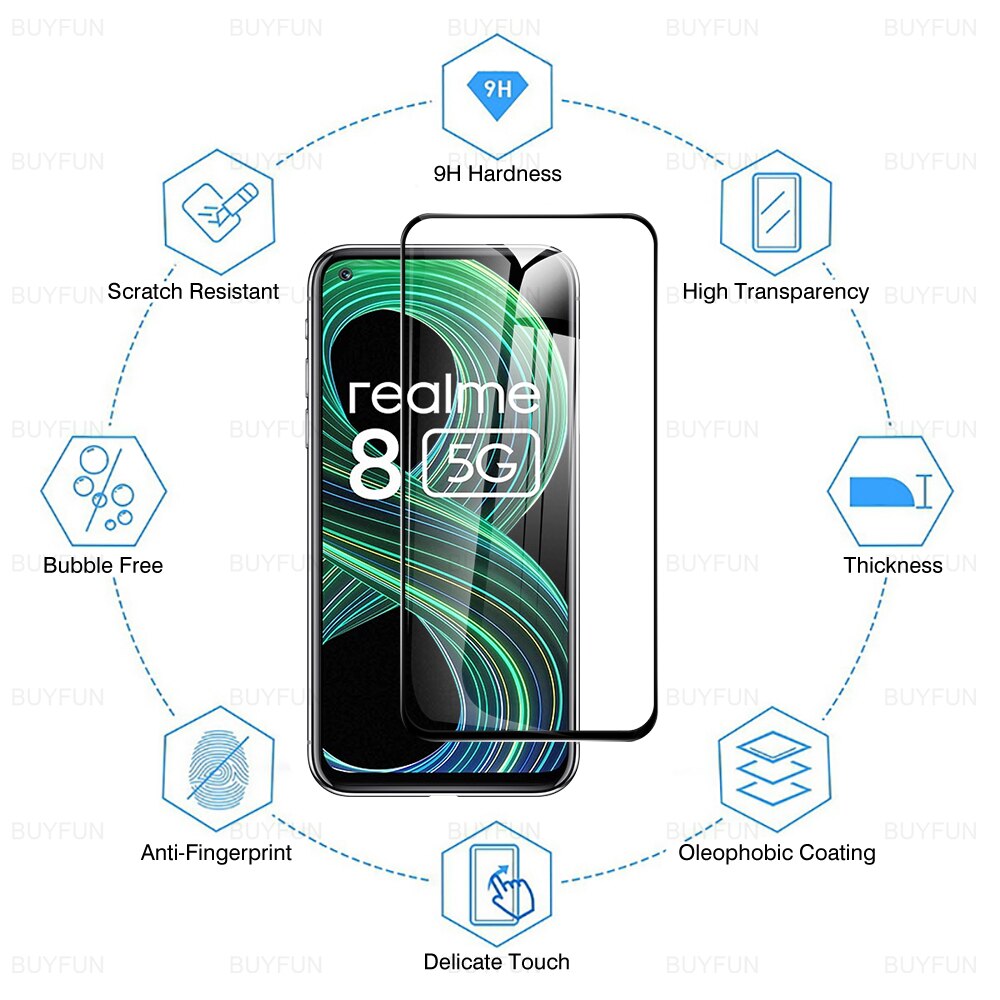 9D Beschermende Glas Voor Realme 8 5G 6.5 &#39;&#39;RMX3241 6in1 Screen Protectors Voor Oppo Realme 8 Realmy 8 pro 8pro Gepantserde Film Cover