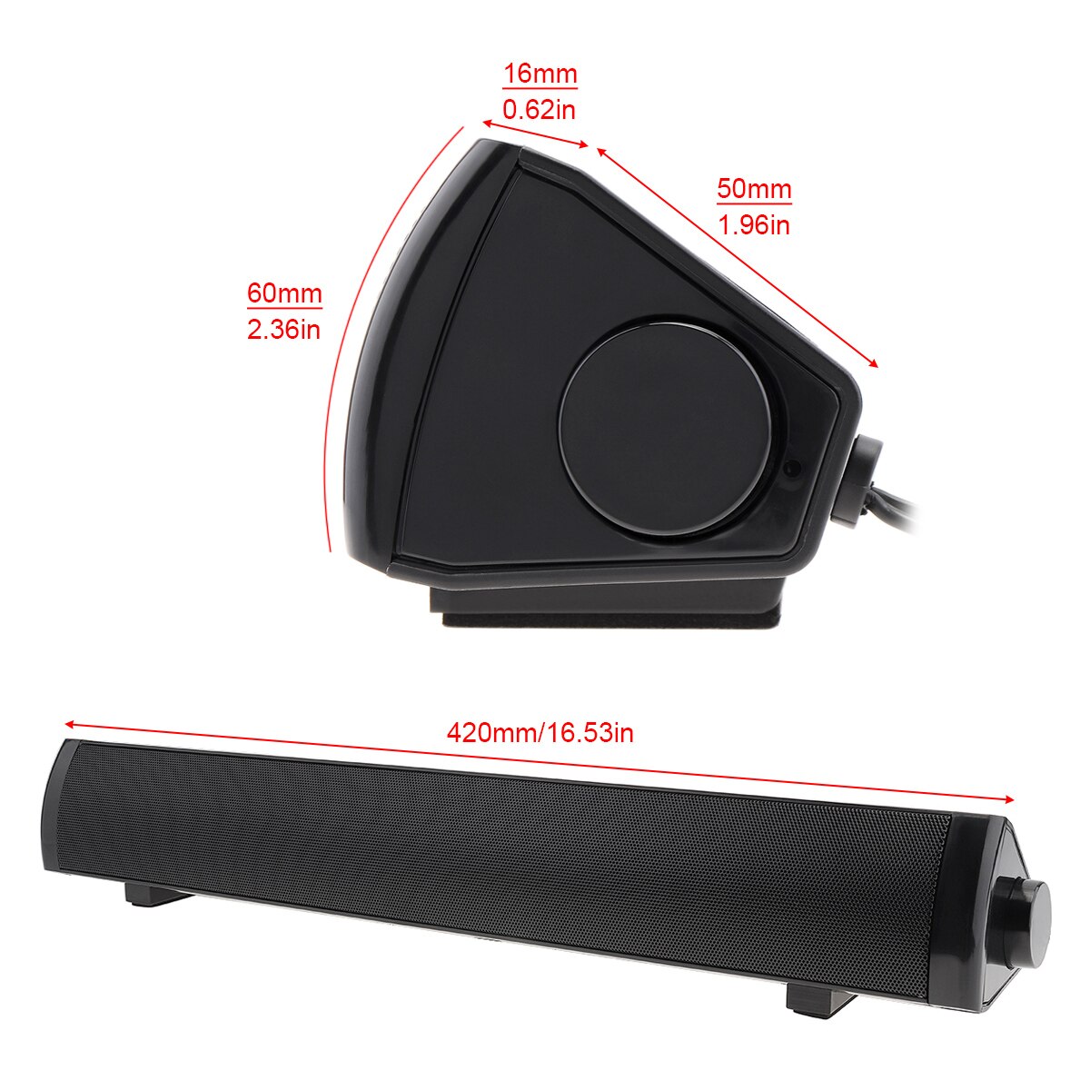 SADA V-105 Multi-media Soundbars Computer Speaker Mini Strip Speaker with 2 Speaker Units/Stereo Surround Sound for Household