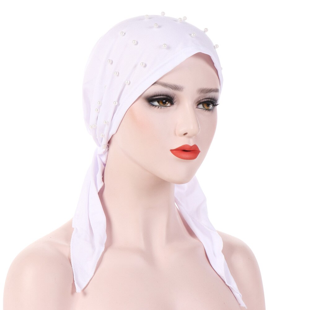 effen kleur nagel kraal Indian Baotou hoed effen kleur elastische Moslim hoofddoek hoed beschikbaar