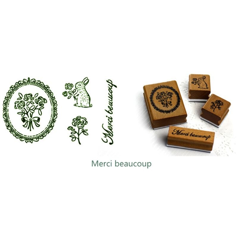 Barn barn håndlagde leker vintage stempel bokstaver håndkle fugl sommerfugl nøkkel krone mønstre scrapbooking skrivesaker stempler: Merci beaucoup