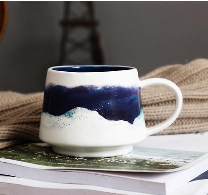 350ml creativa tazas de café de cerámica caja de Oficina hogar tazas de café de la taza de té de porcelana tazas para beber agua: Borgoña