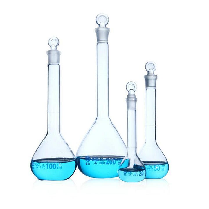 1piece/lot 1ml-2000ml Glass Volumetric Flask with Glass Stopper