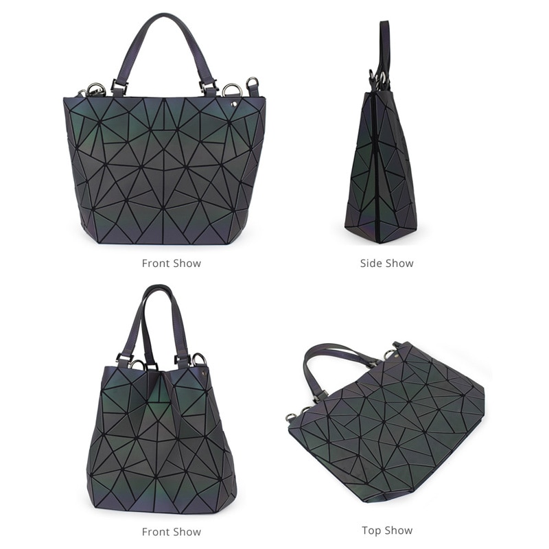 Women Handbags Bag Set Crossbody Bags For Women Luminous bao bag Geometric Shoulder Bag Female Purse Handbag Tote Holographic