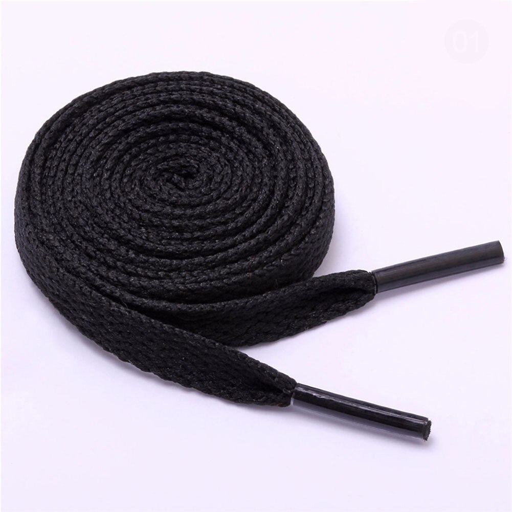 1 Paar Dubbele Platte Veters Polyester Veters Mode Sport Casual Schoen Kant Effen Platte Schoenveter 15 Kleuren