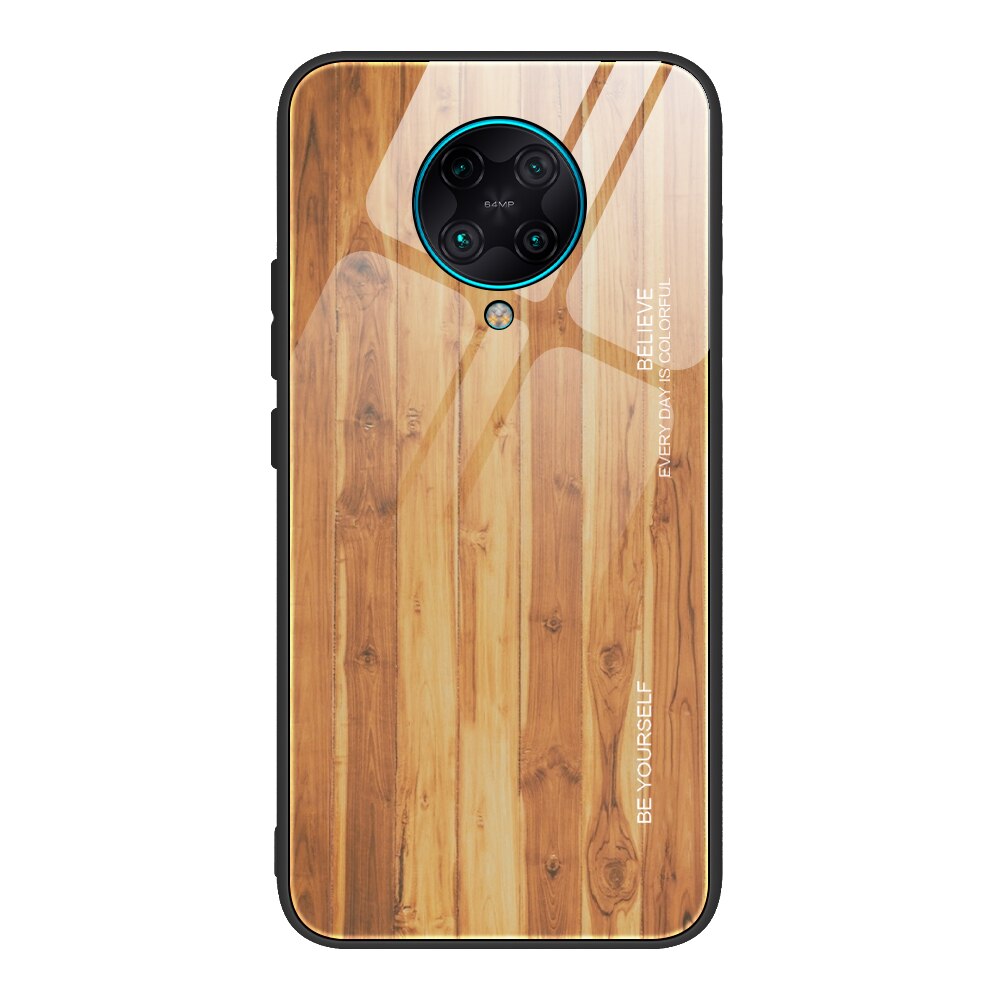 For Xiaomi Poco X3 Case Tempered Glass Wood Grain Protective Cover For Xiaomi Poco X 3 poco x 3 Funda: 03