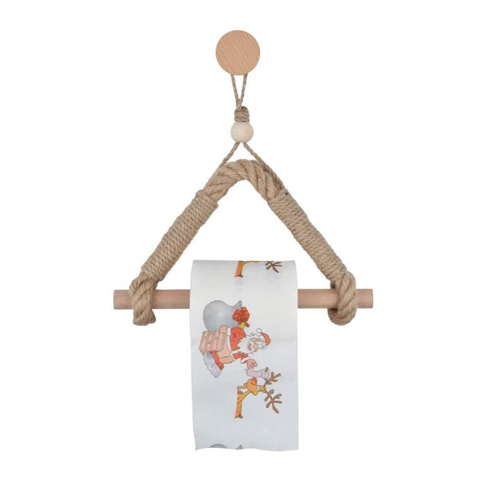 Retro Kitchen Roll Paper Accessory Hanging Rope Wall Mounted toilet paper holder Tube Bathroom Decor Rack Holders