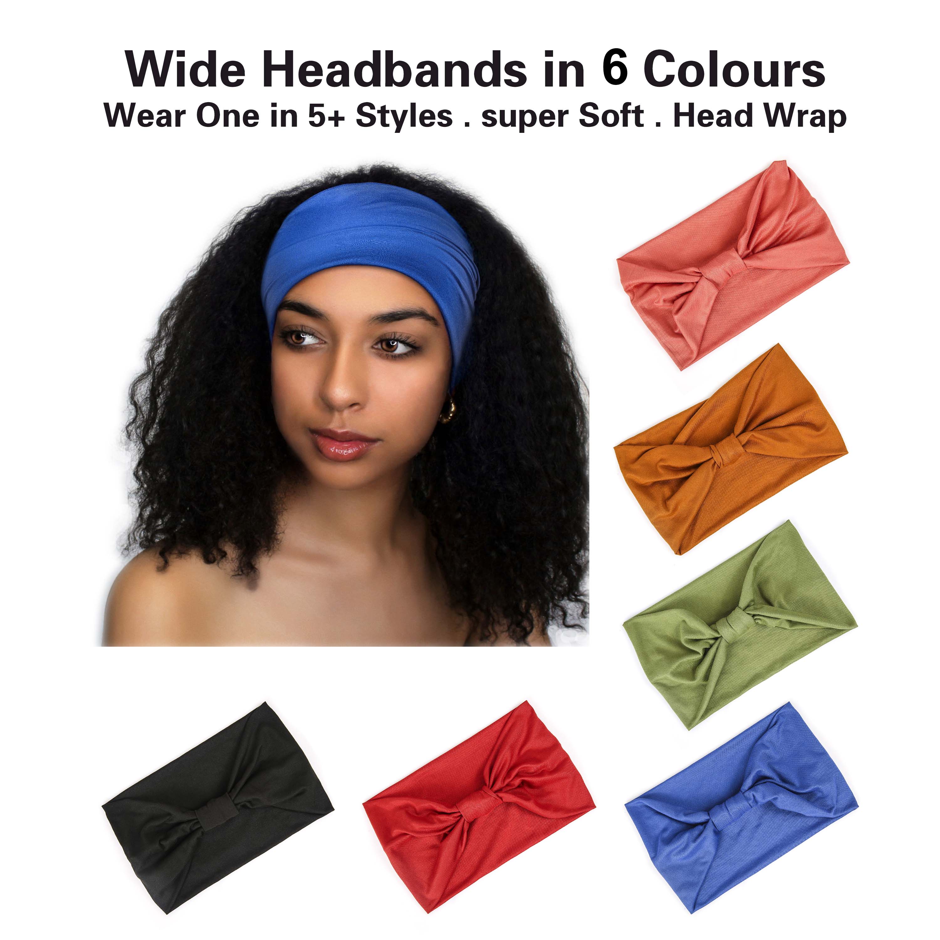Diademas anchas para mujer, bandas elásticas suaves antideslizantes para el cabello, envolturas para la cabeza para Yoga y gimnasio, pañuelo de turbantes africanos de tela de algodón anudado
