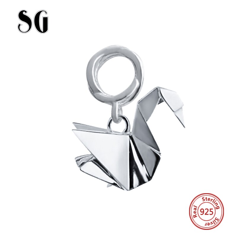 Sg 925 Sterling Zilver Mooie Origami Little Konijn Paard Boot Diy Bedels Hangers Kralen Fit Authentieke Europa Armband Sieraden: D5102