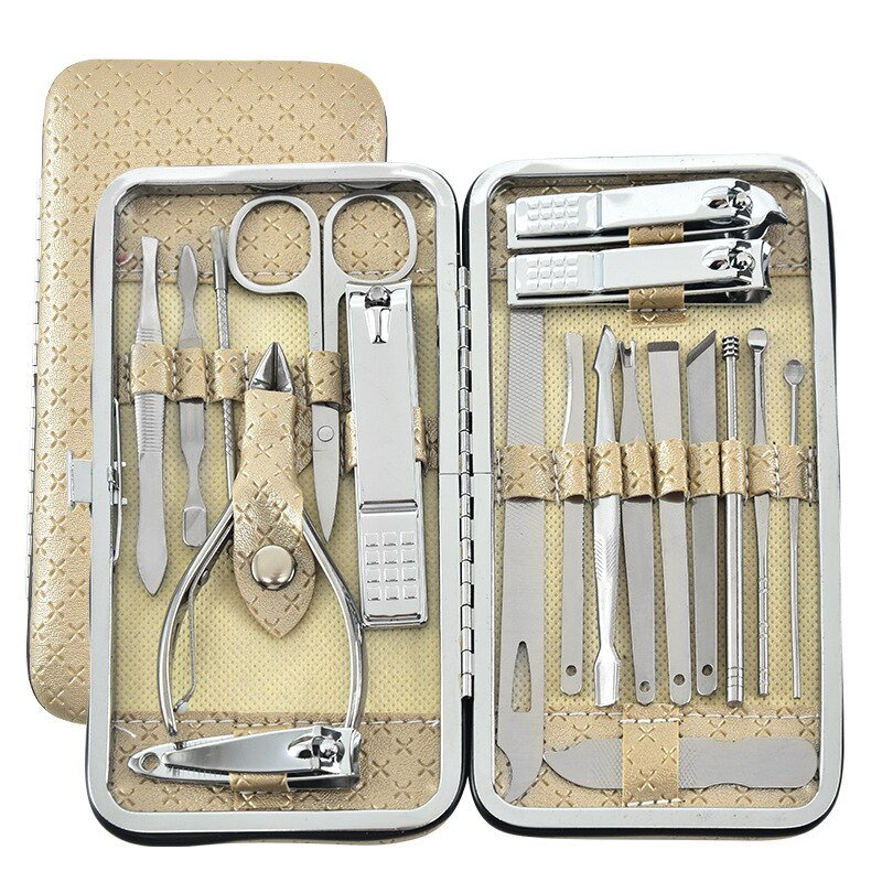 19pcs/set Pruning Nail Clippers Cutting Pliers Set Single Nail Groove Pedicure Inflammation Dead Skin Clipper Tool Home Tool: Yellow