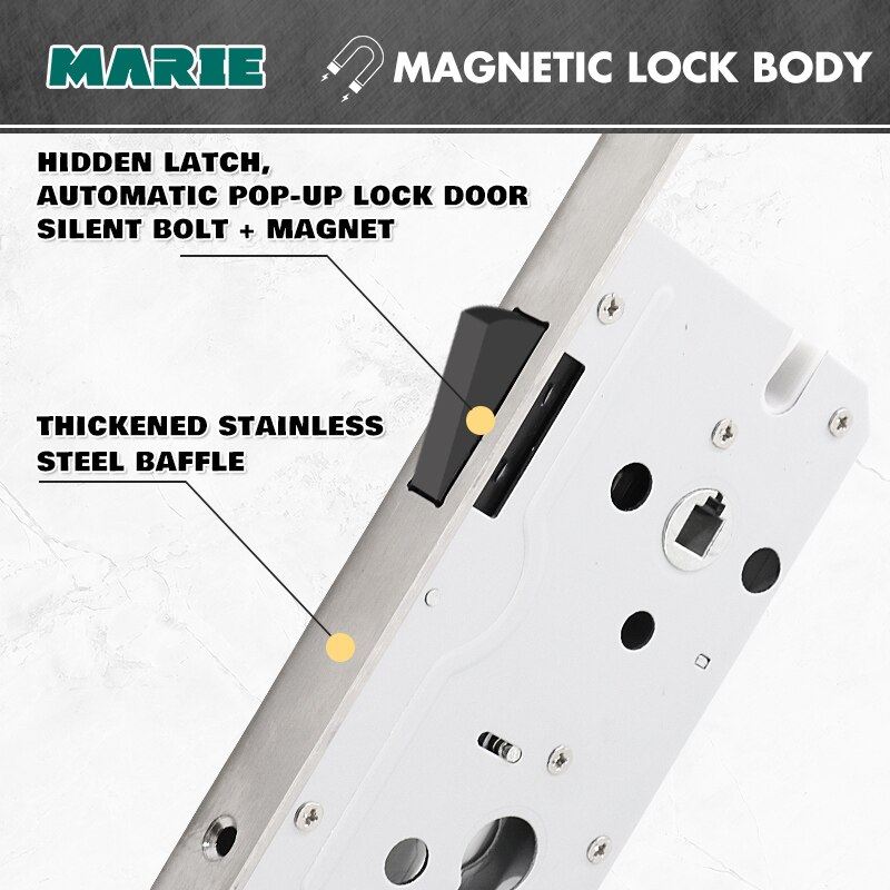Marie  lh3019 moderne aluminium deurkruk voor binnendeuren, duurzame grendel met magneetslot, deurbeslag voor slaapkamer