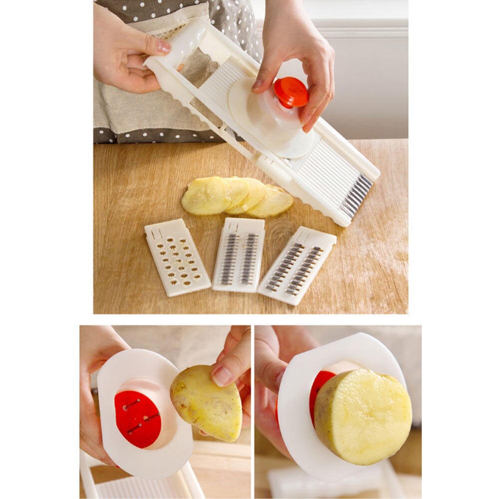 5 In 1 Multifunctionele Rvs Groente Rasp Snijden Mandoline Groente Cutter Verstelbare Wortel Rasp Ui Dicer